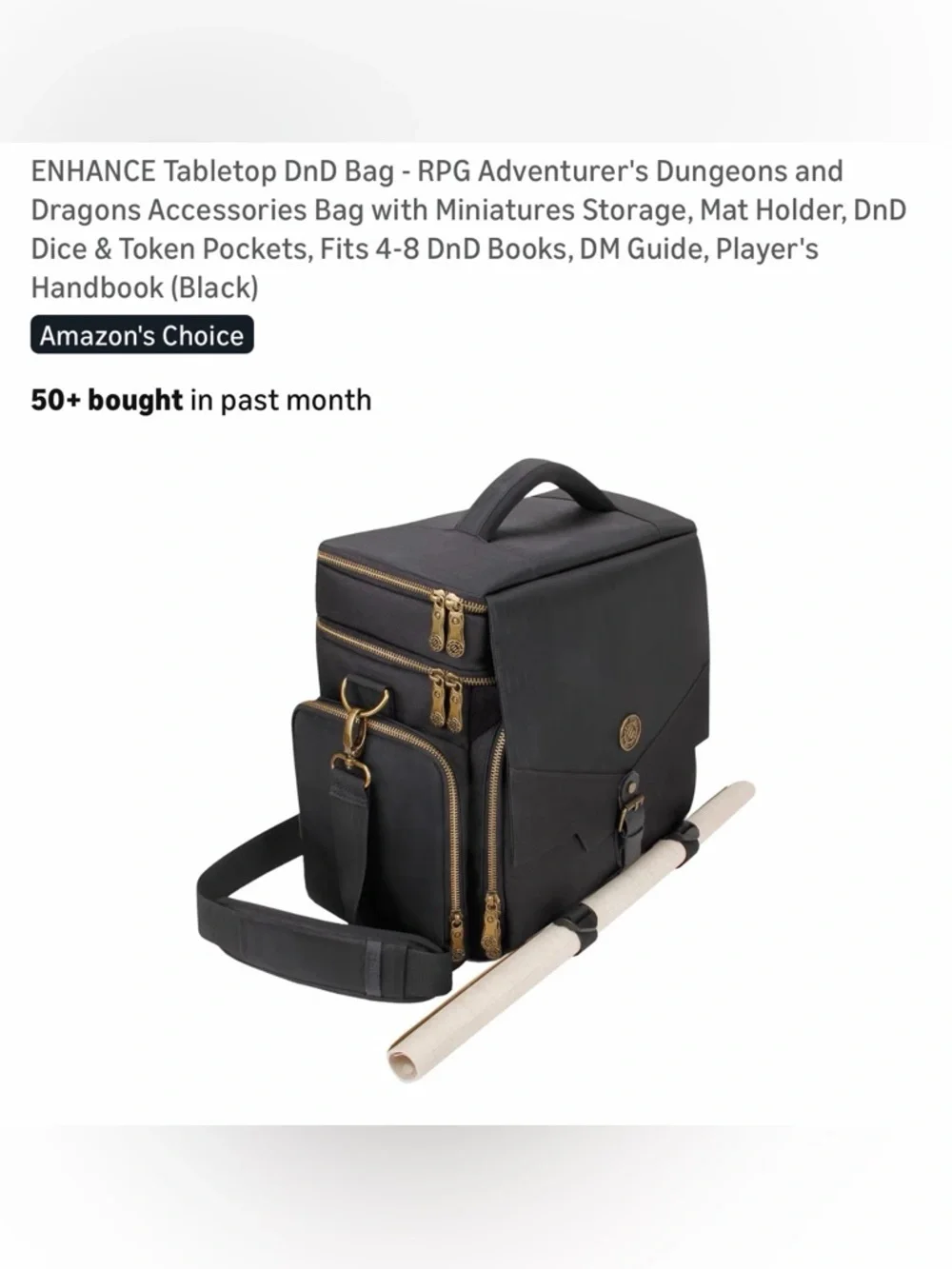 Enhanced DnD bag. Dungeons and Dragons carring case in black.